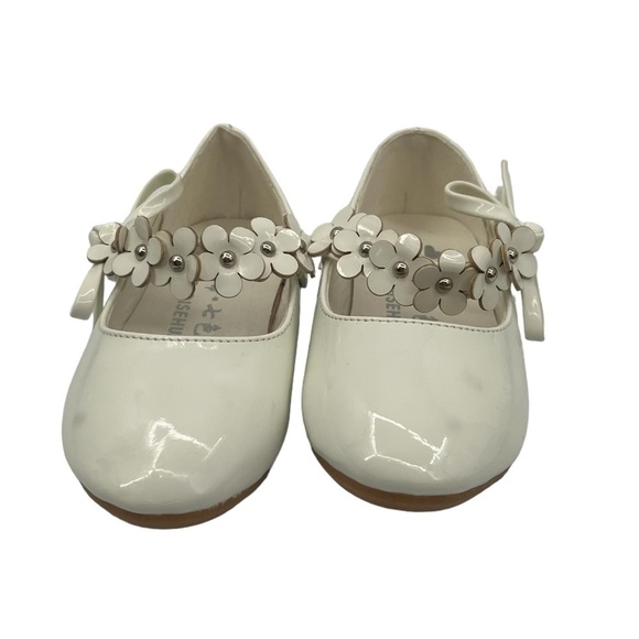 AIDIQISEHUA White Patent Floral Hook & Loop Mary Jane Shoes Size 22 Toddler - Picture 10 of 10